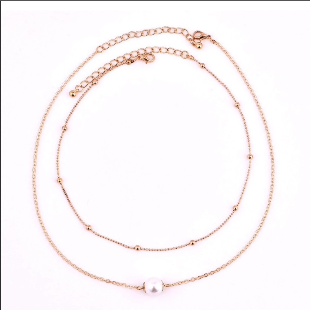 • Samara • Layered Pearl + Chain Necklaces - Picture 2 of 3